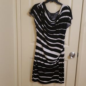 Attention Black and White Striped Dress